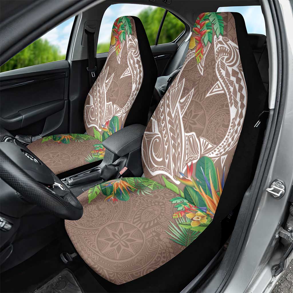 Polynesia Car Seat Cover Sharks Duo Tropical Brown LT7 - Polynesian Pride