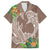 Polynesia Family Matching Long Sleeve Bodycon Dress and Hawaiian Shirt Sharks Duo Tropical Brown