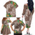 Polynesia Family Matching Off The Shoulder Long Sleeve Dress and Hawaiian Shirt Sharks Duo Tropical Brown