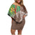 Polynesia Family Matching Off Shoulder Short Dress and Hawaiian Shirt Sharks Duo Tropical Brown