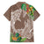 Polynesia Family Matching Short Sleeve Bodycon Dress and Hawaiian Shirt Sharks Duo Tropical Brown