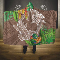 Polynesia Hooded Blanket Sharks Duo Tropical Brown LT7 - Polynesian Pride
