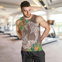 Polynesia Men Tank Top Sharks Duo Tropical Brown LT7 Brown - Polynesian Pride