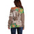 Polynesia Off Shoulder Sweater Sharks Duo Tropical Brown