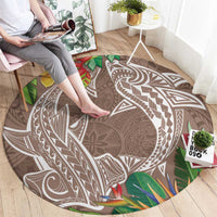 Polynesia Round Carpet Sharks Duo Tropical Brown LT7 - Polynesian Pride
