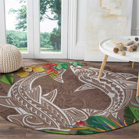Polynesia Round Carpet Sharks Duo Tropical Brown LT7 - Polynesian Pride