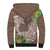 Polynesia Sherpa Hoodie Sharks Duo Tropical Brown