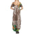 Polynesia Summer Maxi Dress Sharks Duo Tropical Brown