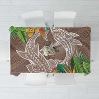Polynesia Tablecloth Sharks Duo Tropical Brown LT7 Brown - Polynesian Pride