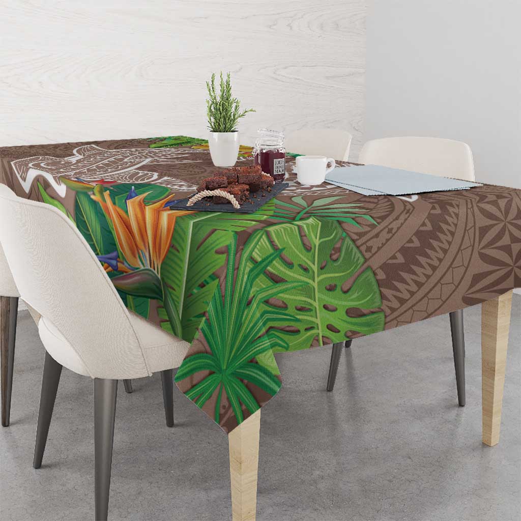 Polynesia Tablecloth Sharks Duo Tropical Brown LT7 - Polynesian Pride