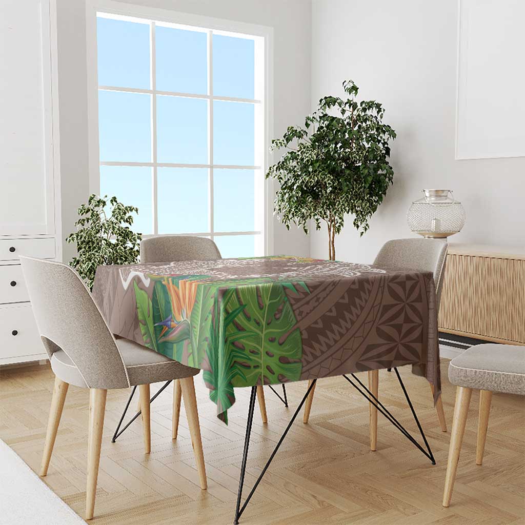 Polynesia Tablecloth Sharks Duo Tropical Brown LT7 - Polynesian Pride