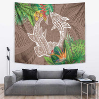 Polynesia Tapestry Sharks Duo Tropical Brown LT7 Brown - Polynesian Pride