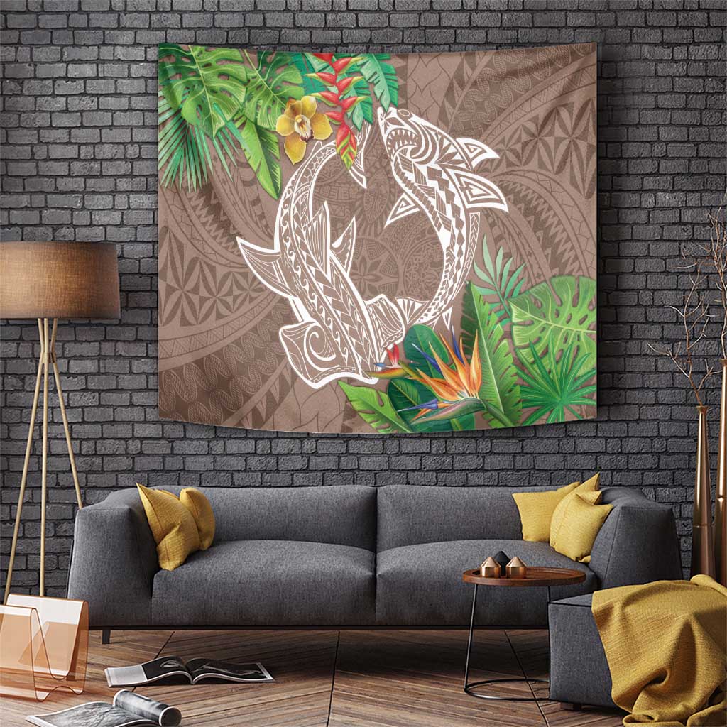 Polynesia Tapestry Sharks Duo Tropical Brown LT7 - Polynesian Pride