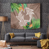 Polynesia Tapestry Sharks Duo Tropical Brown LT7 - Polynesian Pride