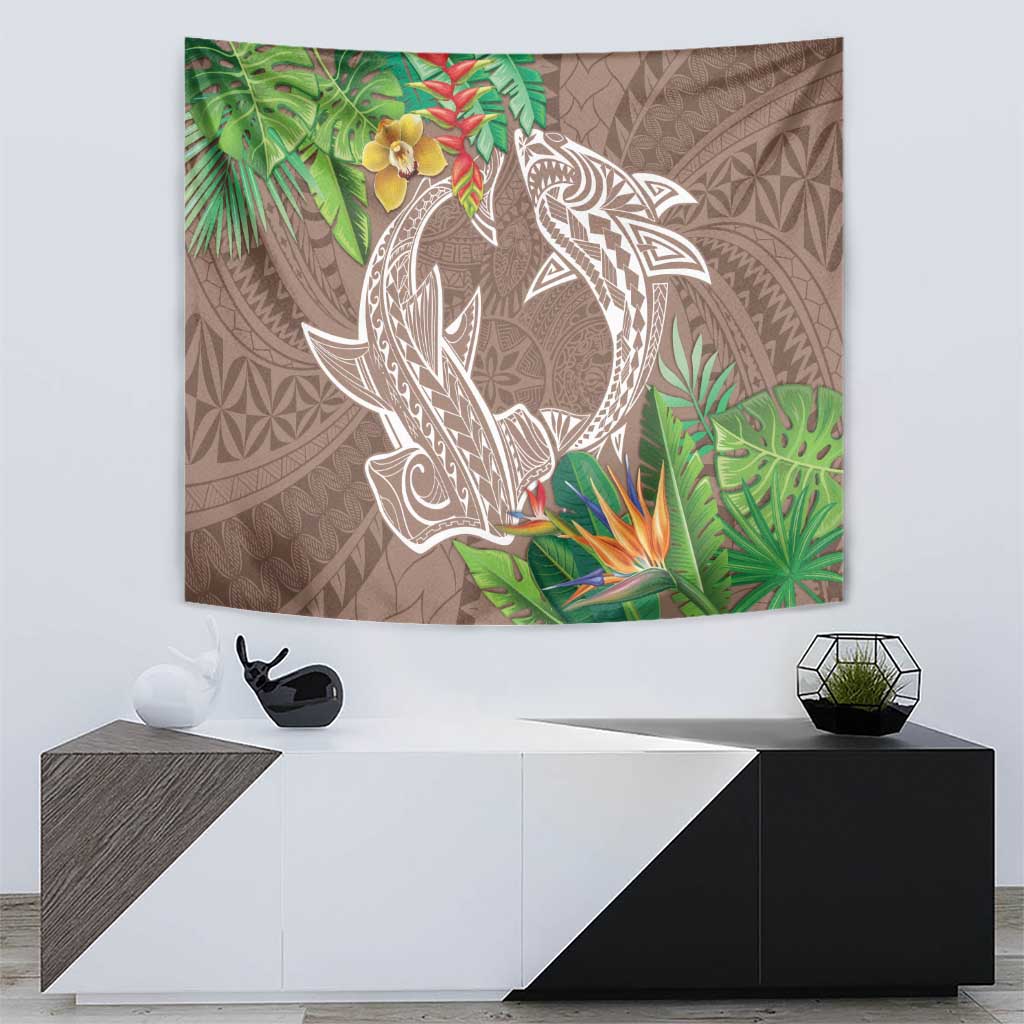 Polynesia Tapestry Sharks Duo Tropical Brown LT7 - Polynesian Pride