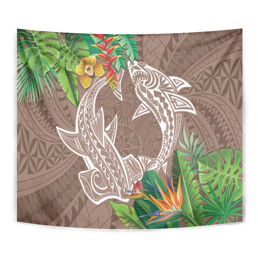 Polynesia Tapestry Sharks Duo Tropical Brown LT7 - Polynesian Pride