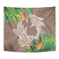 Polynesia Tapestry Sharks Duo Tropical Brown LT7 - Polynesian Pride