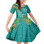 Polynesia Family Matching Off The Shoulder Long Sleeve Dress and Hawaiian Shirt Sharks Duo Tropical Teal