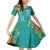 Polynesia Family Matching Off Shoulder Short Dress and Hawaiian Shirt Sharks Duo Tropical Teal