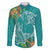 Polynesia Family Matching Puletasi and Hawaiian Shirt Sharks Duo Tropical Teal