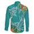 Polynesia Family Matching Puletasi and Hawaiian Shirt Sharks Duo Tropical Teal