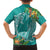 Polynesia Family Matching Summer Maxi Dress and Hawaiian Shirt Sharks Duo Tropical Teal