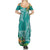 Polynesia Family Matching Summer Maxi Dress and Hawaiian Shirt Sharks Duo Tropical Teal