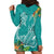 Polynesia Hoodie Dress Sharks Duo Tropical Teal