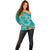 Polynesia Off Shoulder Sweater Sharks Duo Tropical Teal