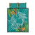 Polynesia Quilt Bed Set Sharks Duo Tropical Teal