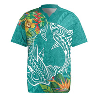 Polynesia Rugby Jersey Sharks Duo Tropical Teal LT7 Teal - Polynesian Pride