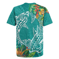 Polynesia Rugby Jersey Sharks Duo Tropical Teal LT7 - Polynesian Pride