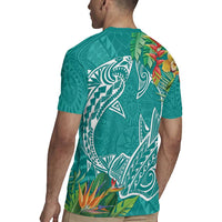 Polynesia Rugby Jersey Sharks Duo Tropical Teal LT7 - Polynesian Pride