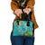 Polynesia Shoulder Handbag Sharks Duo Tropical Teal