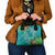 Polynesia Shoulder Handbag Sharks Duo Tropical Teal