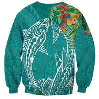 Polynesia Sweatshirt Sharks Duo Tropical Teal LT7 - Polynesian Pride
