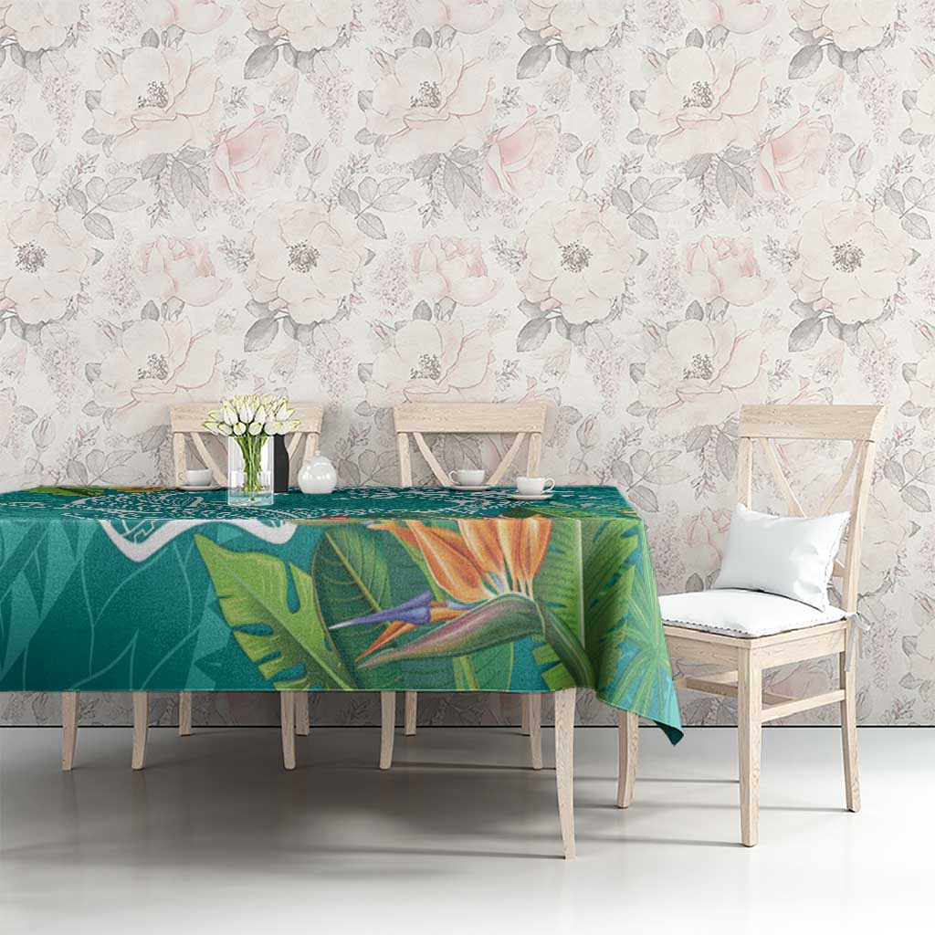 Polynesia Tablecloth Sharks Duo Tropical Teal LT7 - Polynesian Pride