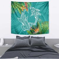 Polynesia Tapestry Sharks Duo Tropical Teal LT7 - Polynesian Pride