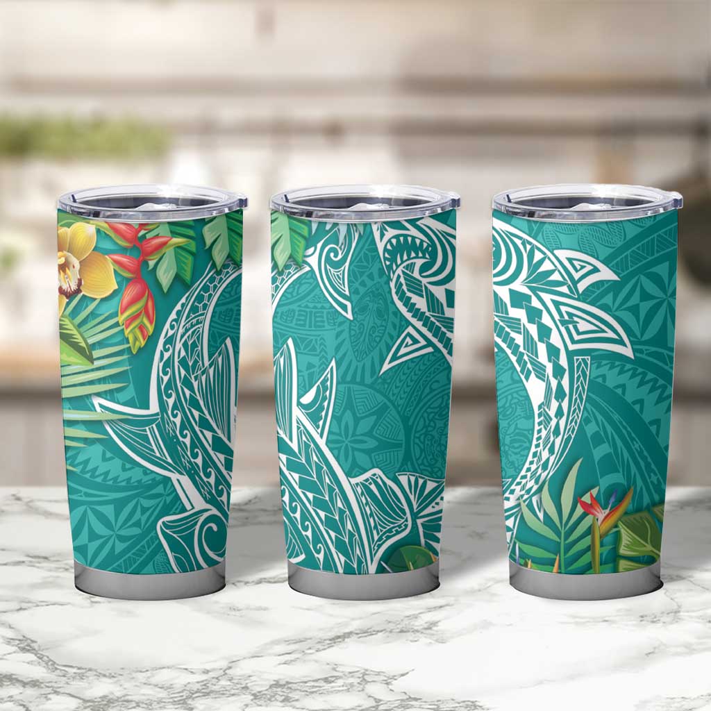 Polynesia Tumbler Cup Sharks Duo Tropical Teal LT7 - Polynesian Pride