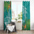 Polynesia Window Curtain Sharks Duo Tropical Teal