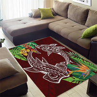 Polynesia Area Rug Sharks Duo Tropical Oxblood LT7 - Polynesian Pride