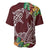 Polynesia Baseball Jersey Sharks Duo Tropical Oxblood