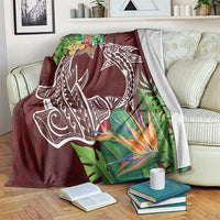 Polynesia Blanket Sharks Duo Tropical Oxblood LT7 Oxblood - Polynesian Pride
