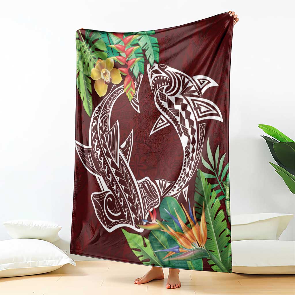 Polynesia Blanket Sharks Duo Tropical Oxblood LT7 - Polynesian Pride