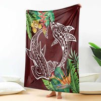 Polynesia Blanket Sharks Duo Tropical Oxblood LT7 - Polynesian Pride