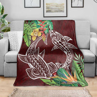 Polynesia Blanket Sharks Duo Tropical Oxblood LT7 - Polynesian Pride