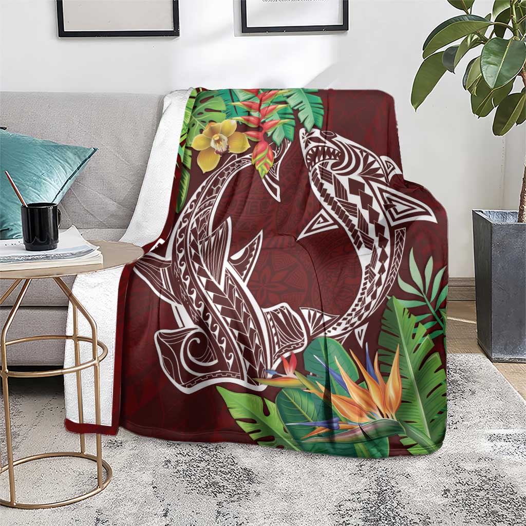 Polynesia Blanket Sharks Duo Tropical Oxblood LT7 - Polynesian Pride