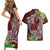 Polynesia Couples Matching Short Sleeve Bodycon Dress and Hawaiian Shirt Sharks Duo Tropical Oxblood