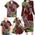 Polynesia Family Matching Long Sleeve Bodycon Dress and Hawaiian Shirt Sharks Duo Tropical Oxblood