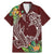 Polynesia Family Matching Mermaid Dress and Hawaiian Shirt Sharks Duo Tropical Oxblood